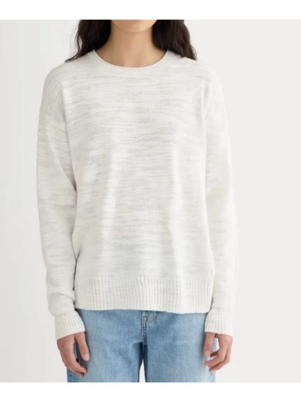 Everlane The Slouch Sweater in Cotton Linen White Size Medium NWT